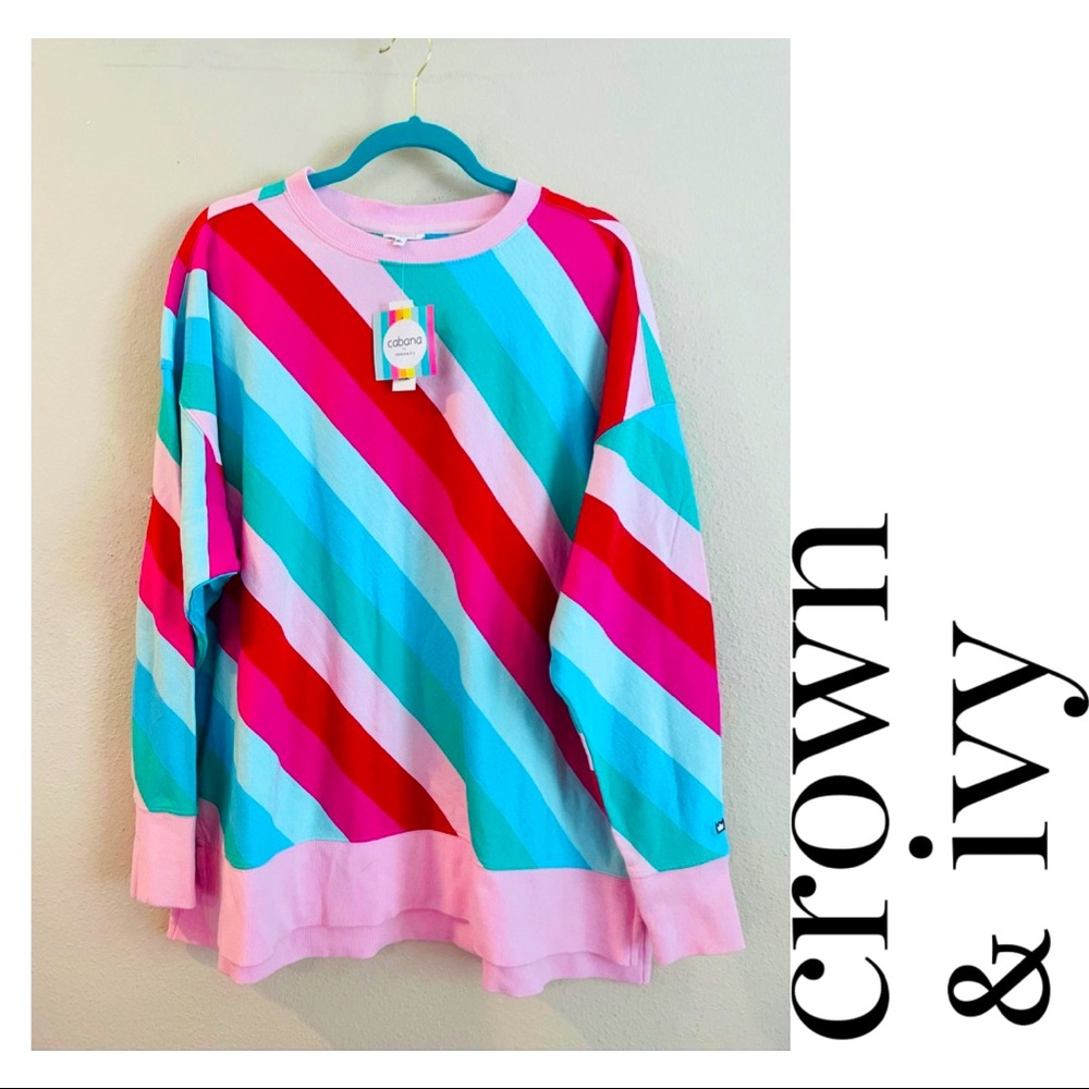Crown & Ivy- Cabana Collection Sweater Size Large